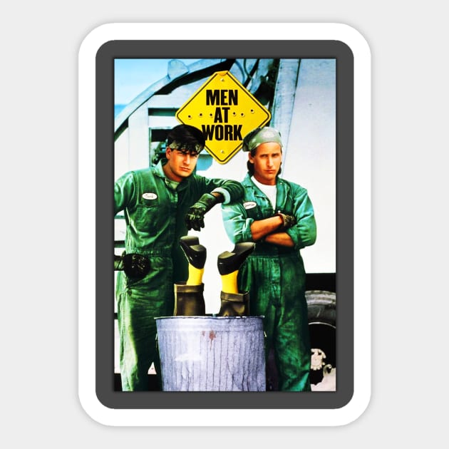 Men At Work Poster Sticker by BigOrangeShirtShop
